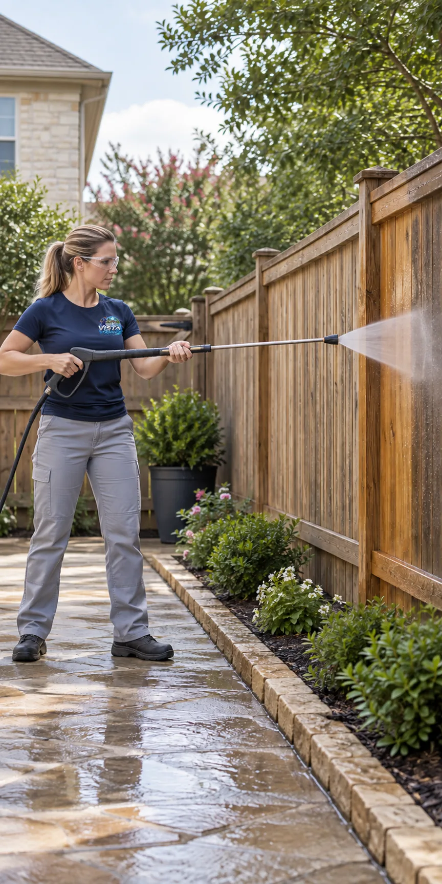 Illustrative Fences cleaning scene
